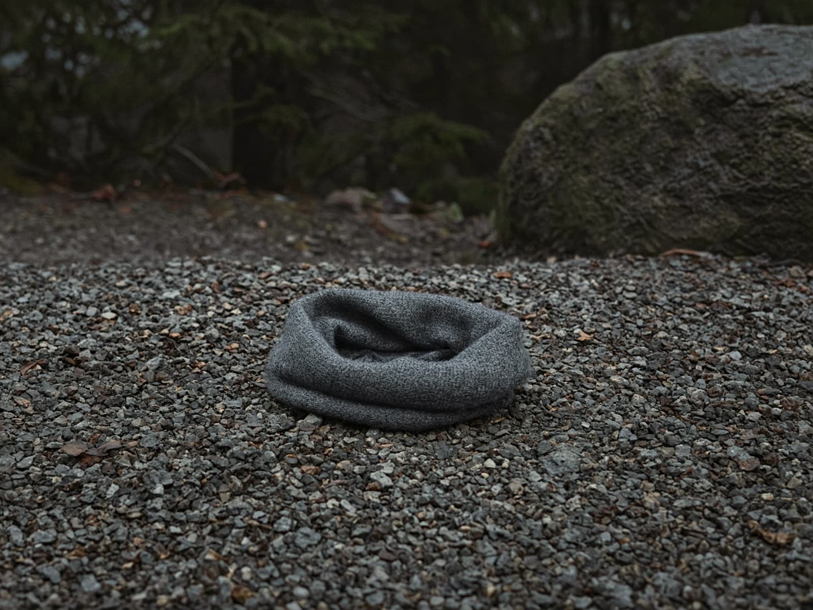 A merino neck gaiter at a car campsite